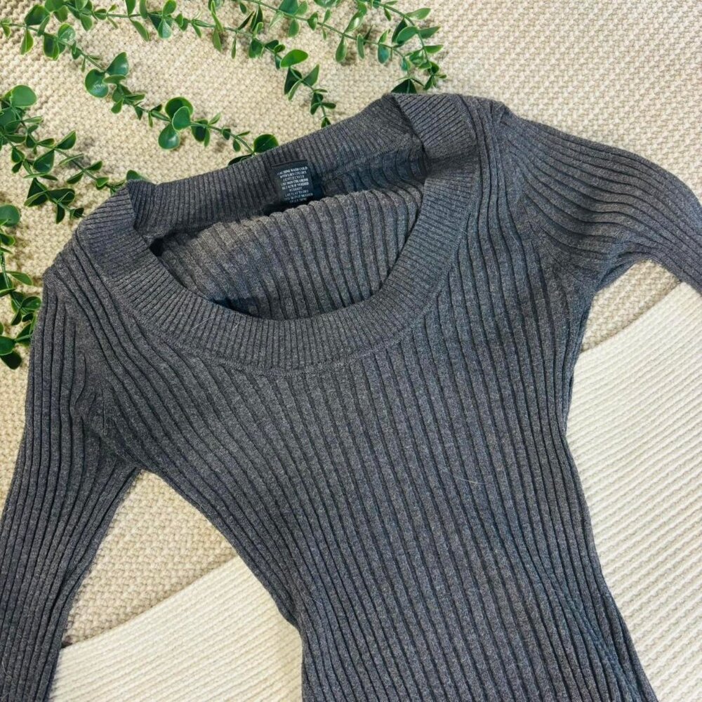 Love Always - Grey Long Sleeve Off Shoulder Sweater Top